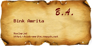 Bink Amrita névjegykártya